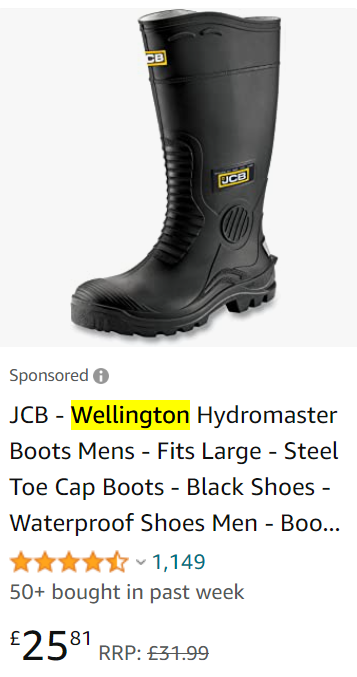 Amazon Produkt-Anzeige - Wellington