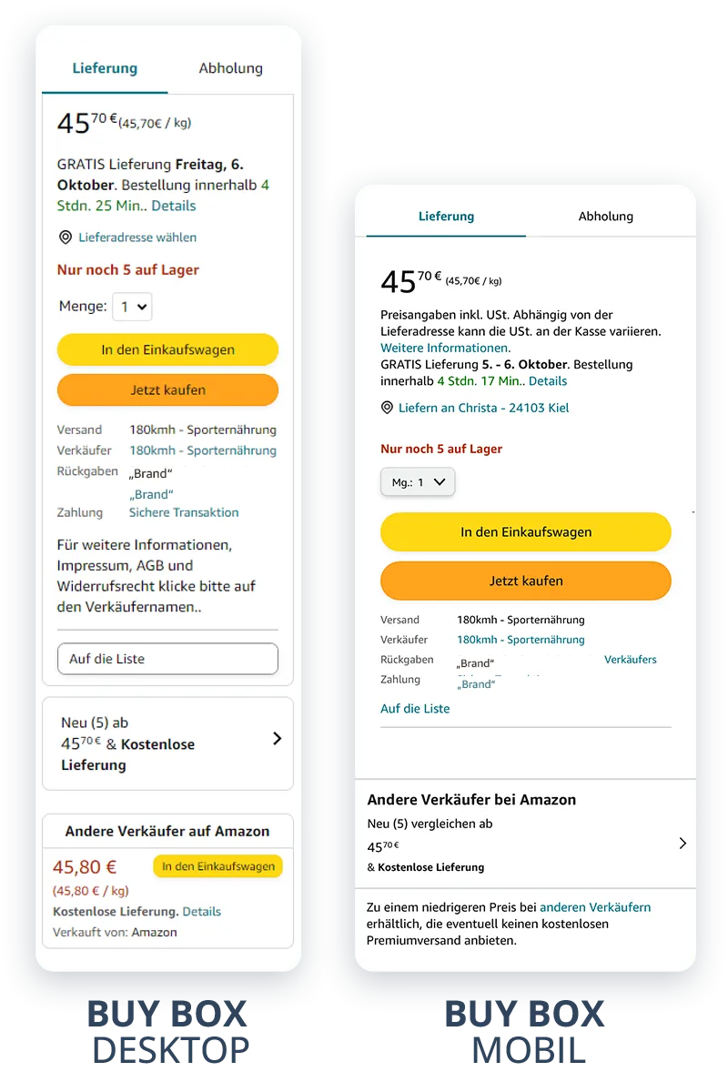 amzon buxbox dektop version und mobile version